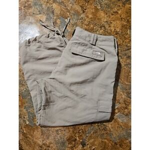 The‎ North Face cargo capri pant Women Khaki Green Hiking Pants Size 12 (A137)
